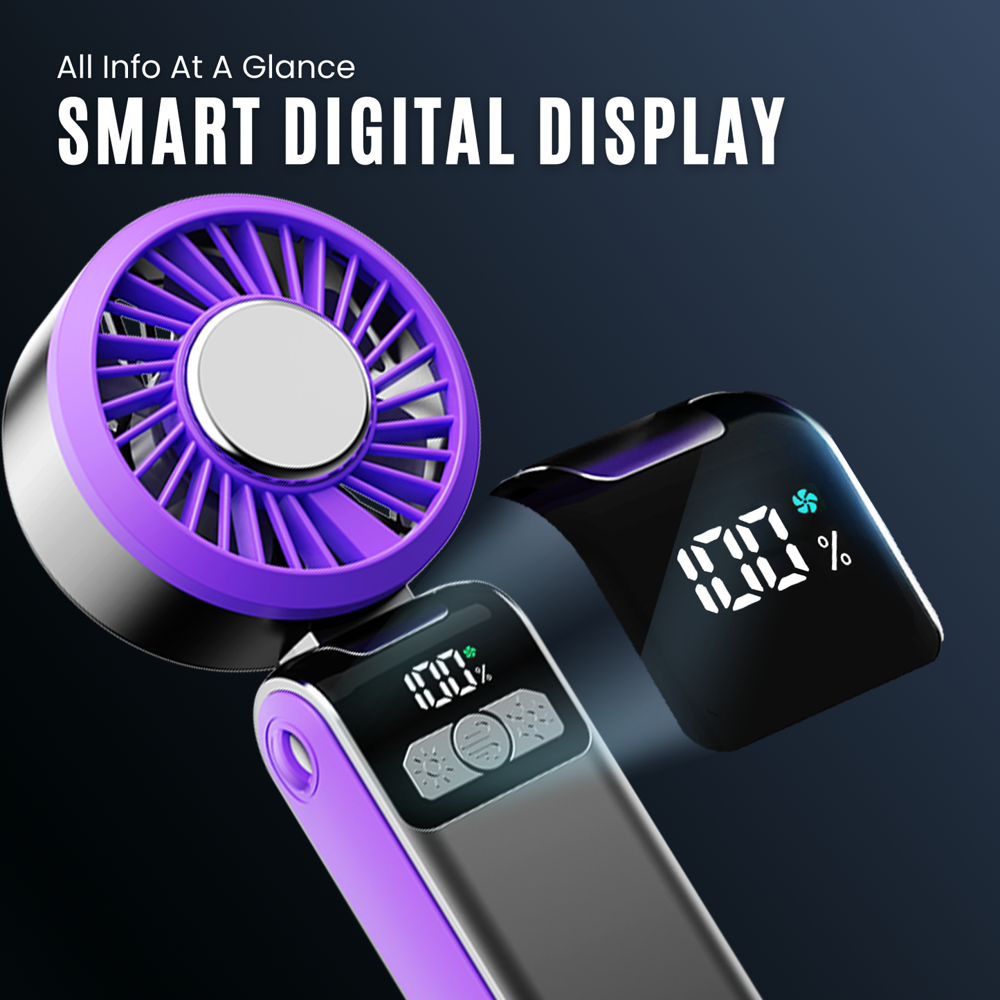 Jabees FrostOne Fold – Foldable Handheld Fan with Cooling Plate