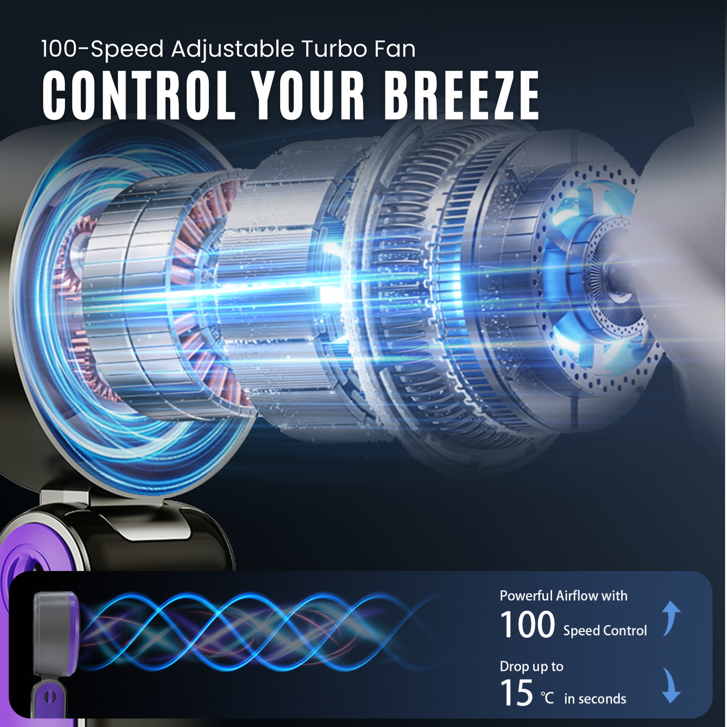 Jabees FrostOne Fold – Foldable Handheld Fan with Cooling Plate