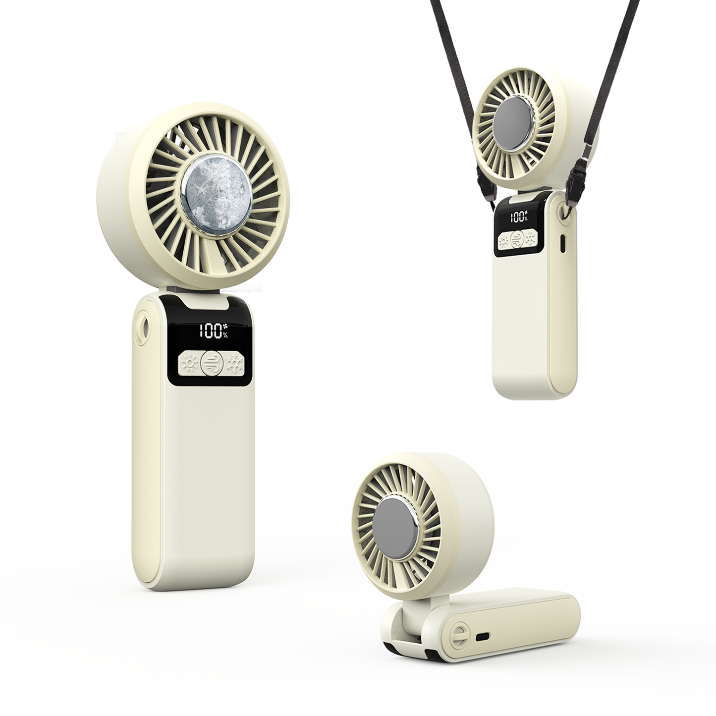 Jabees FrostOne Fold – Foldable Handheld Fan with Cooling Plate